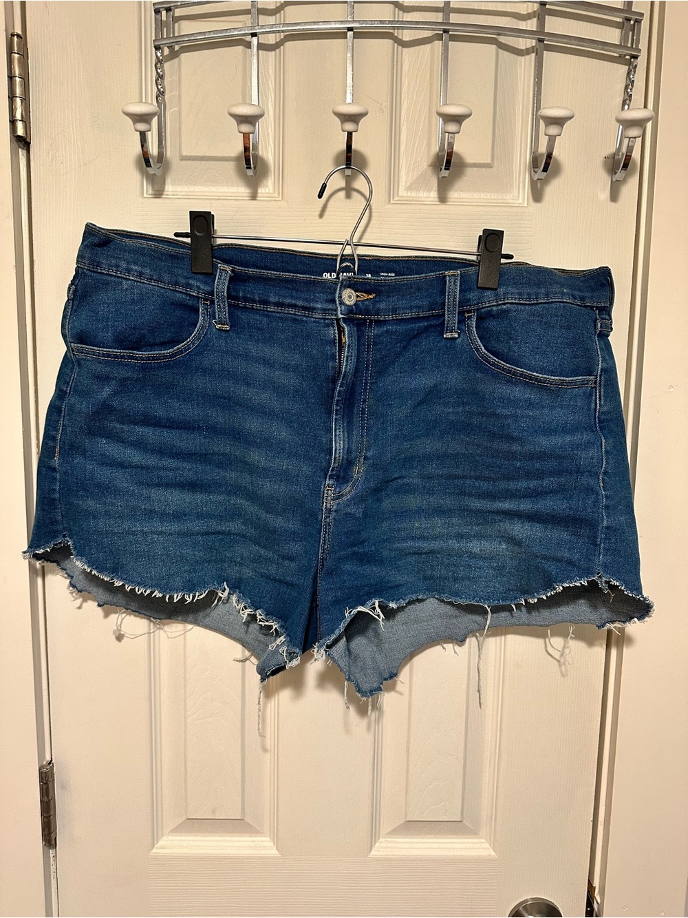 Old Navy Blue Denim Frayed Hem Cutoff Shorts
